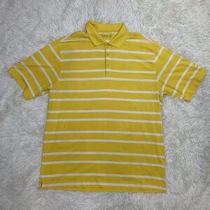 Nike Golf Dri Fit Large. Yellow With White Stripes. Great Condition!